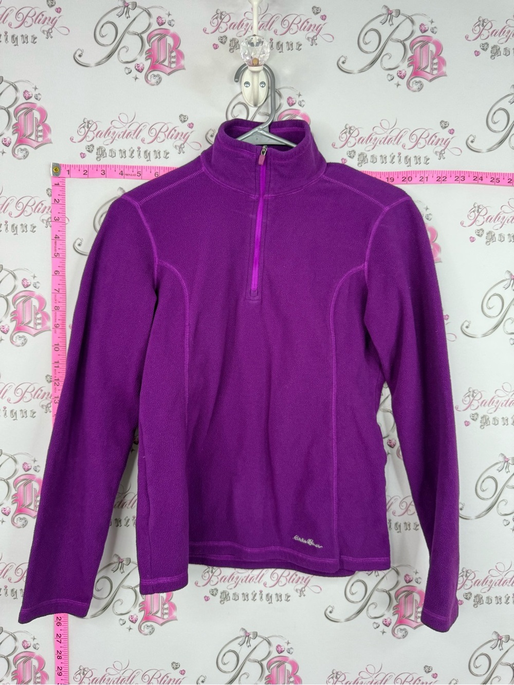 Eddie Bauer fleece sweater Purple Half-Zip Fleece Pullover